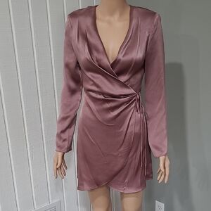 Mng Elegant Mauve Wrap Dress